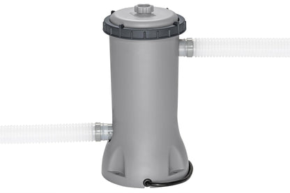 BESTWAY 56421 Alberca con Estructura Redonda 3.66x1.22cm con Bomba y Filtro Gris, Gris