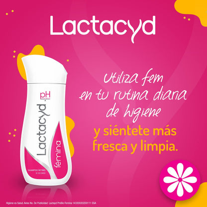 Lactacyd - Lactacyd Femina - Shampoo Íntimo de Uso Diario, 200 ml