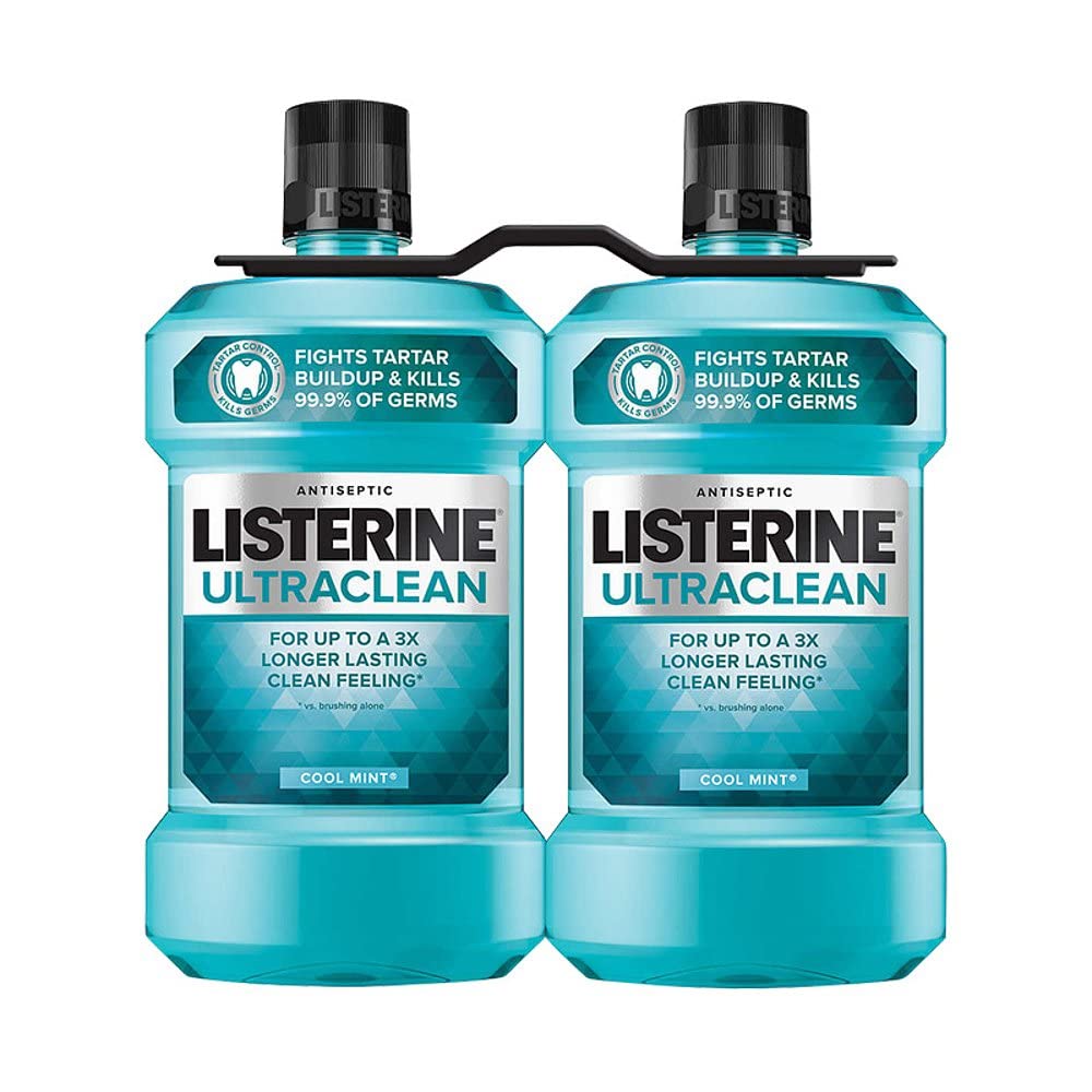 Listerine Ultra Clean Cool Mint - Pack de 2 botellas de 1,5 litros