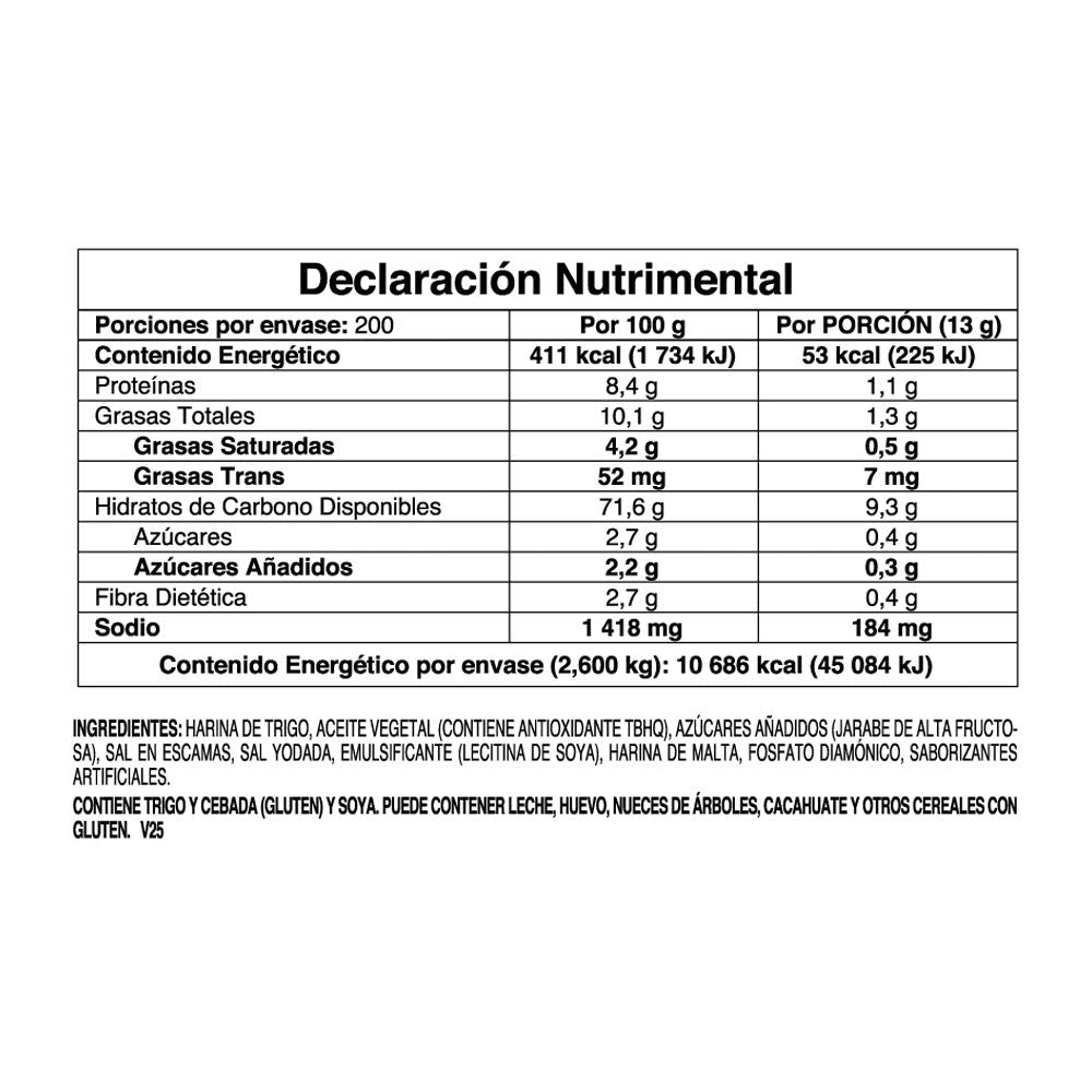 Saladitas Galletas, Sabor Salado