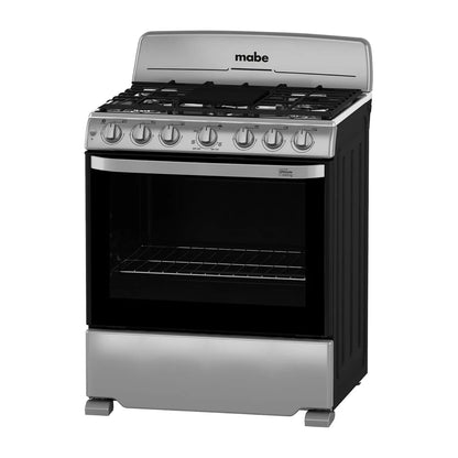 Estufa de Piso Mabe 30'', acero inoxidable, 6 quemadores, horno de 146 Lts., gris, modelo EM7654BFIS3 Acero