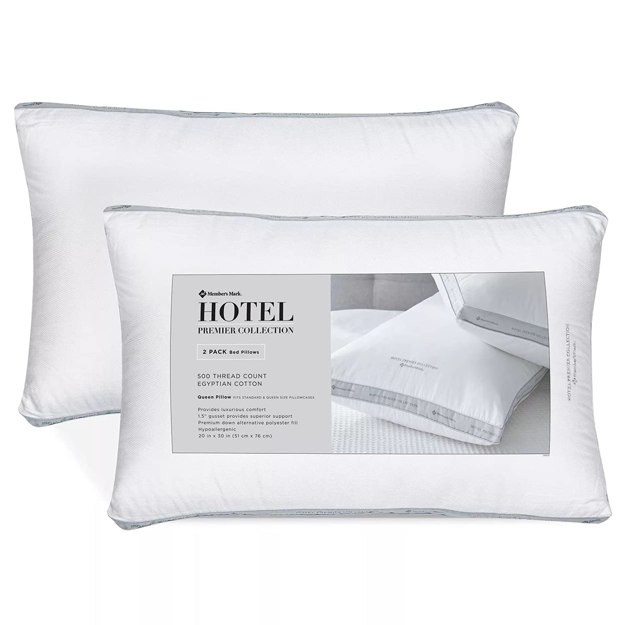 MEMBER´S MARK Member's Mark Hotel Premier Collection - Almohadas Queen (paquete de 2)