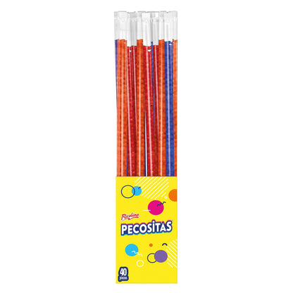 Pecositas, Grageas aciduladas con sabores frutales, Cajilla con 40p de 9.8g c/u