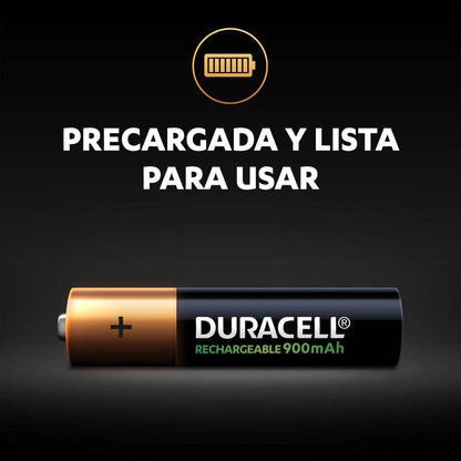 Duracell Duracell Aaa Pre-cargadas Con 900 Mah, Hasta 100 Recargas, Contiene 1 Paquete Con 6 Unidades, color, 6 count, pack of/paquete de