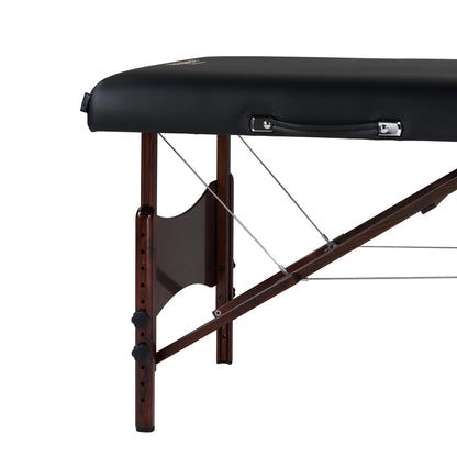 Master Massage Roma II - Paquete de Cama de Masaje portátil con cojín de 2.5 Pulgadas, Soporte de Medio Redondo, Cubierta Facial desechable, Color Negro, Cama Facial de 30 Pulgadas para salón de