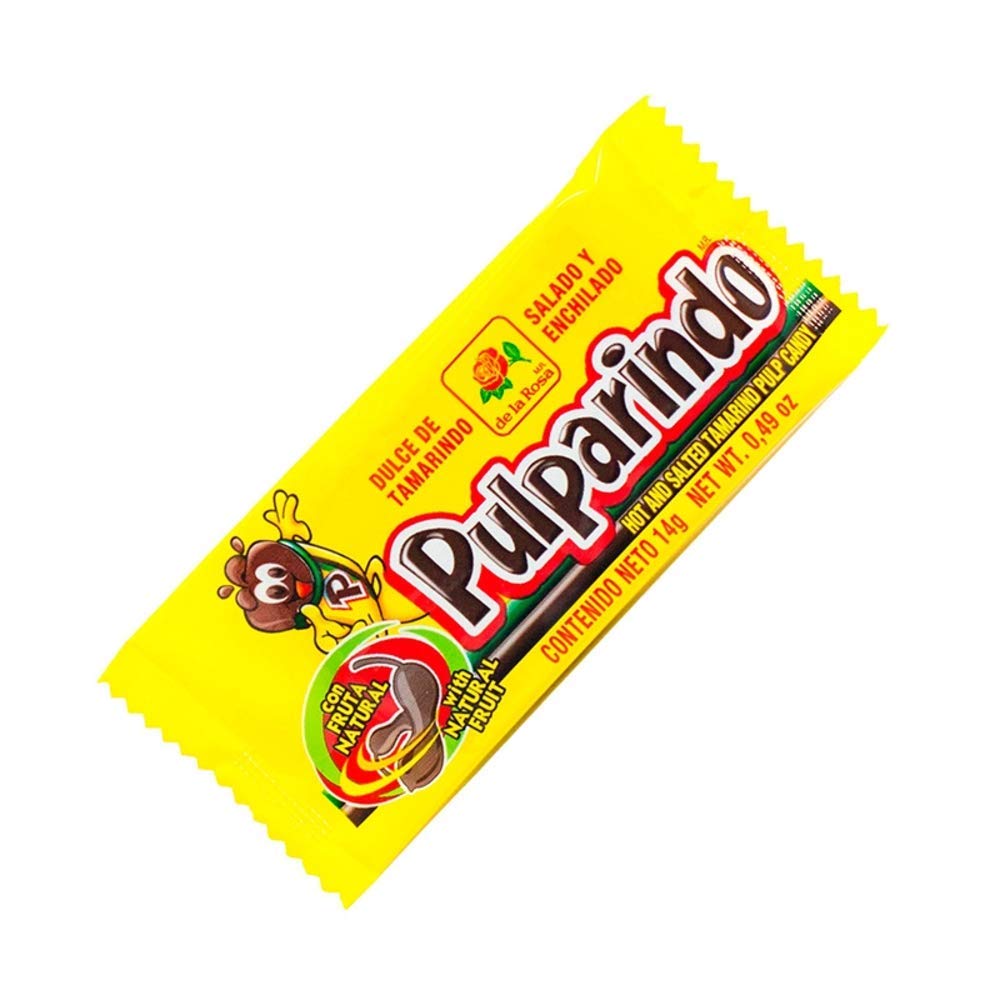 Pulparindo - Pulparindo De la Rosa, Caja 100 Piezas, tamarindo natural, Total 1.4 Kg