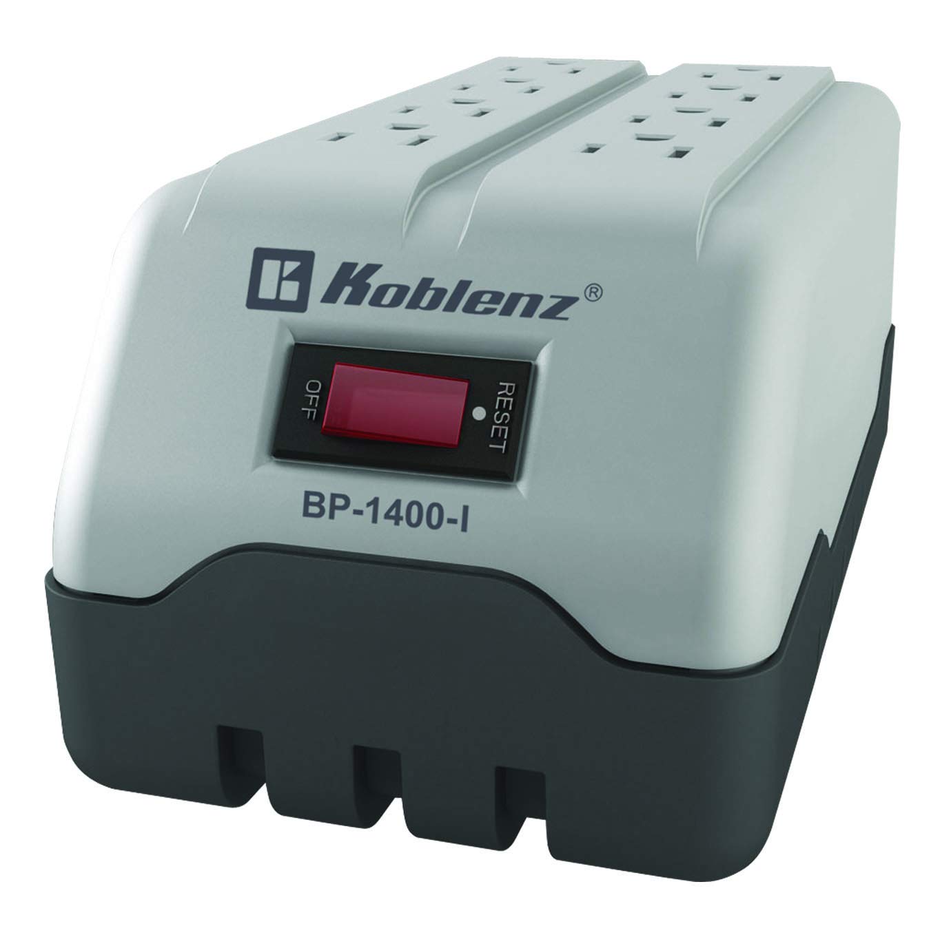 Regulador de Voltaje Koblenz para pantallas y equipos de cómputo, 8 Contactos, Ideal para Computadoras Y Equipos de Audio Y Video, 1400 VA / 800 W, 120 V, Protección Silver (BP-1400-I)