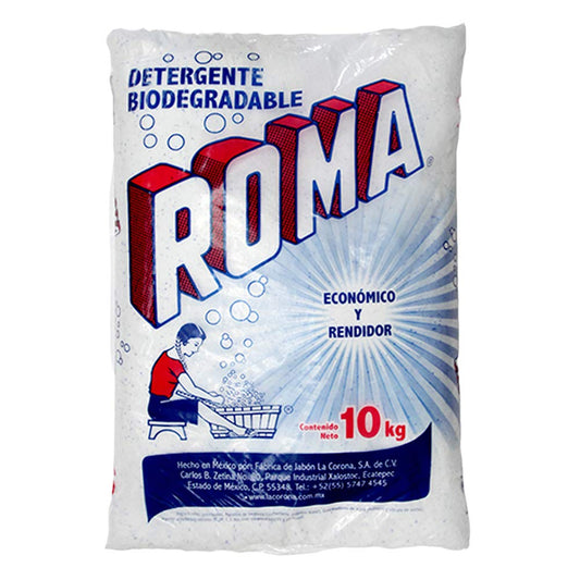 Roma Detergente Biodegradable en Polvo para Ropa, 10 Kg, Pack of 1