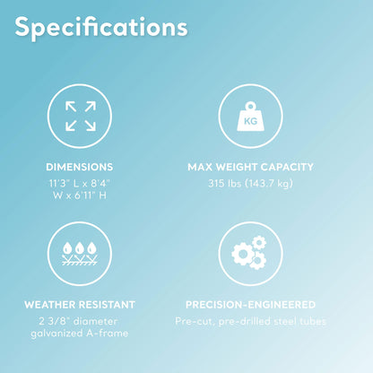 Intex 44121E Juego de Columpios de Tres características para Patio Trasero, Incluye Dos Columpios y Planeador Ajustables en Altura – Cadena recubierta de plastisol – Marco de Acero Resistente al