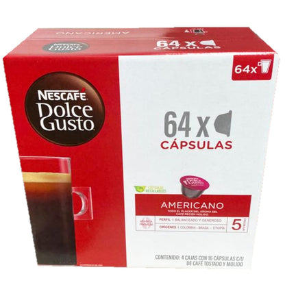 MARCA REAL - Nescafé Dolce Gusto 64 Cápsulas Sabor Americano