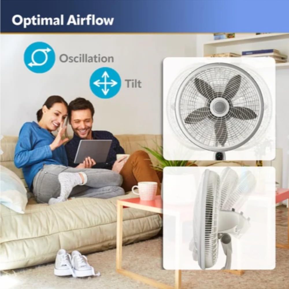 Lasko - ventilador de pedestal cyclone(45,72 cm, con control remoto,enfria poderosamente los espacios hogareños mas grandes,facil de usar)