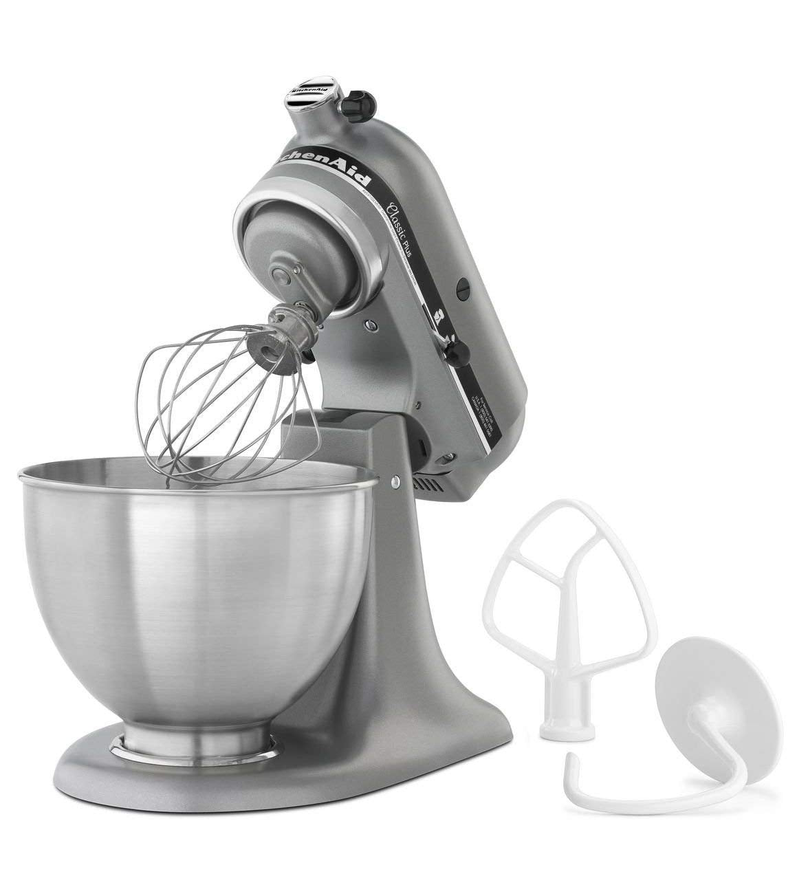 KitchenAid Premium Paquete de 2 KSM75SL Classic Plus 4.5-Qt. Tilt-Head - Mezclador de pie, Color Plateado