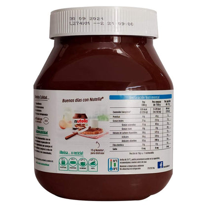 Ferrero - Ferrero Nutella, Crema de Avellanas con Cacao, Delicioso Sabor a Chocolate, 750 gr