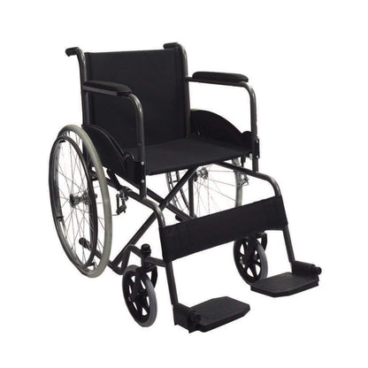 Mobicare Silla de Ruedas Adultos Plegable Ligera Economica Llanta Todo Terreno Comoda Freno de Mano Soporta hasta 135 kg