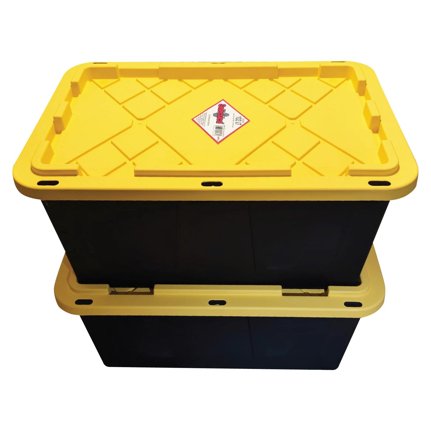 SELECTICA Kit 2 Cajas de Almacenamiento de Plastico con Tapa varios colores GRANDES 102L organizador para Hogar, Oficina, Closet, Guardar Ropa, Juguete o Herramienta, Resistente y apilables (AMARILLO)