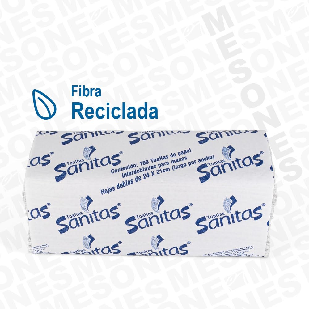 Sanitas - Combo de 3 Cajas 92231 Toalla Interdoblada para manos Sanitas 20 paquetes de 100 piezas