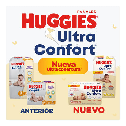 Huggies Ultraconfort Pañal Desechable para Bebé, Etapa 2 Unisex, Paquete con 44 Piezas, Ideal para Bebés de 5 a 7.5 kg