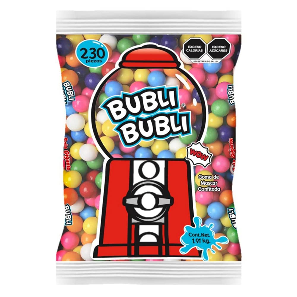 Bubli Bubli | 2 Paquetes de Chicle Bola Gigante Bubli Bubli | 230 piezas | 1.91 kg