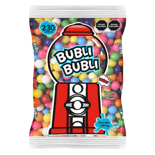 Bubli Bubli | 2 Paquetes de Chicle Bola Gigante Bubli Bubli | 230 piezas | 1.91 kg