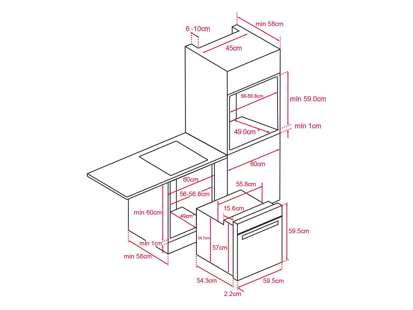 Horno eléctrico y a gas estático HBB 724 G SS