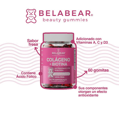 BELABEAR - Colágeno + Biotina 60 Gomitas by Belabear