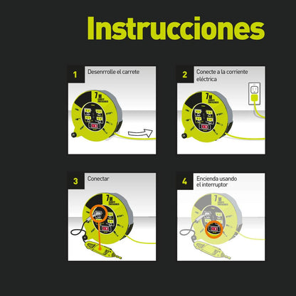 Masterplug - Masterplug, CMM071116G4SLU, Extensión Eléctrica Cassette 7M +USB