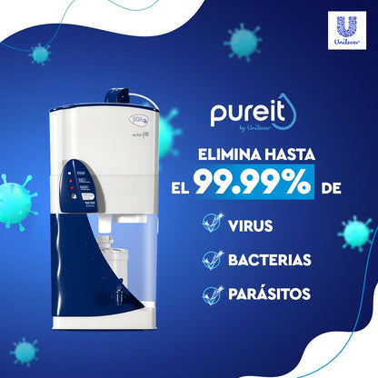 Pure IT | Purificador De Agua | Agua Segura, cristalina y sin Olor | Remueve hasta el 99.9% de Virus, bacterias, pesticidas y parásitos