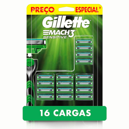 Gillette - Gillette Mach3 Sensitive Paquete con 16 Cartuchos