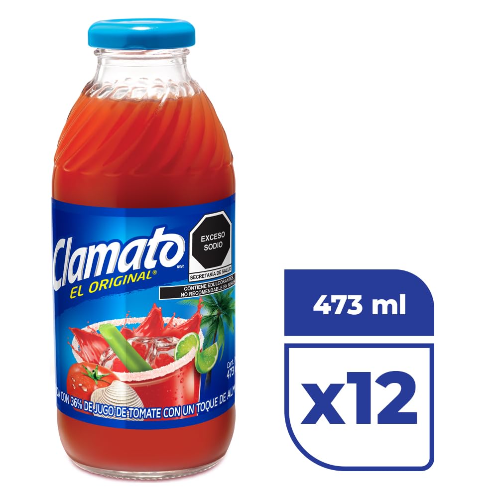 Clamato, Jugo de Tomate con Almeja 296 ml, Botella Pet (24 pack)