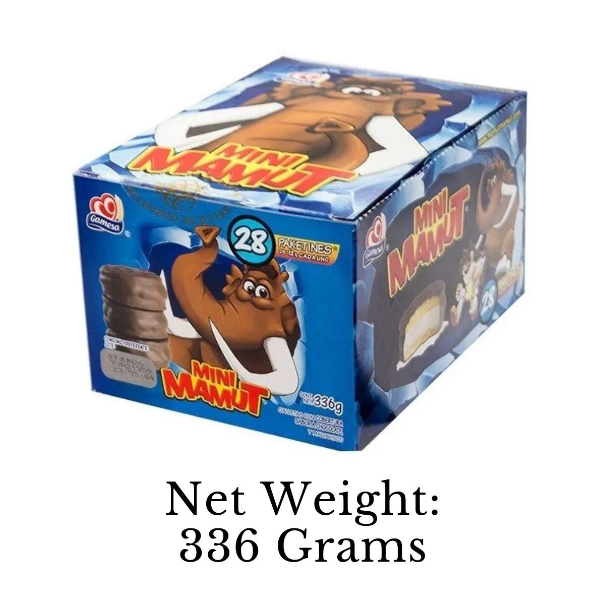 Mamut Mini De Gamesa Con 28 Paquetes Pequeños | Galletas Cubiertas De Chocolate