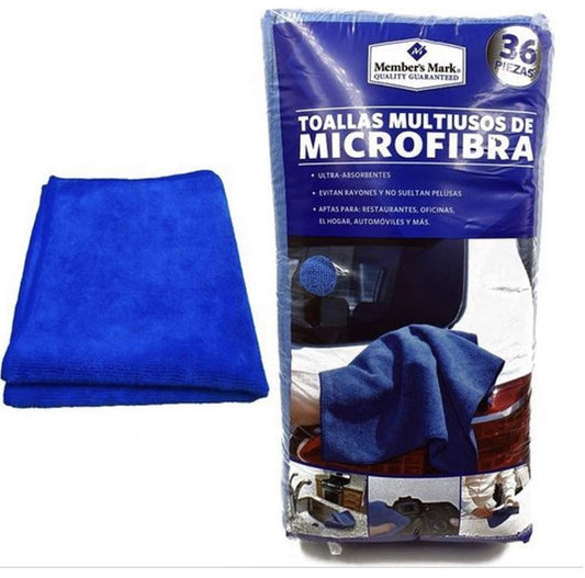 Member's Mark - Toallas Multiusos DE Microfibra Paquete con 36 Piezas DE 40cm X 40cm Taller Cocina