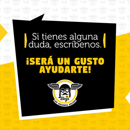 Salsa mango habanero para alitas, botanas y más. Mr Wings con pulpa 100% natural de MANGO y habanero. 1 Galón (4.2 Kg)