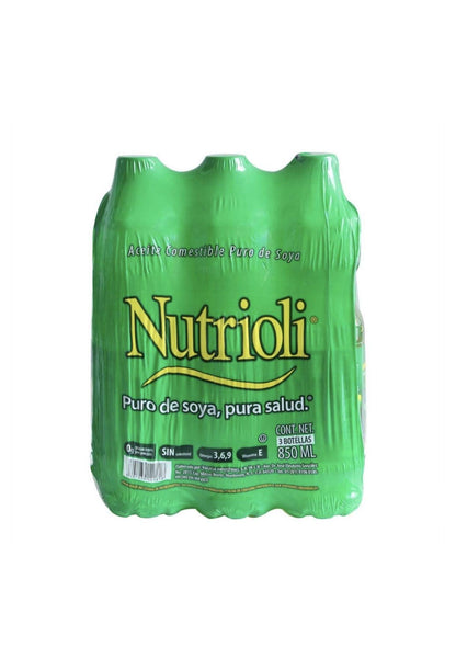 Nutrioli - ACEITE DE COCINA NUTRIOLI PURO DE SOYA PAQUETE DE 3 PIEZAS DE 850 ML C/U COCINA DESAYUNO CENA NEGOCIO RESTAURANTE CASA