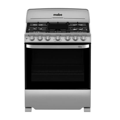 Estufa de Piso Mabe 30'', acero inoxidable, 6 quemadores, horno de 146 Lts., gris, modelo EM7654BFIS3 Acero