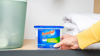 DampRid - Amortiguador de humedad desechable sin fragancia – 10.5 onzas cada uno – Paquete de 3 – Atrae y atrapa el exceso de humedad, elimina olores mohosos, crea un aire blanco más fresco y limpio