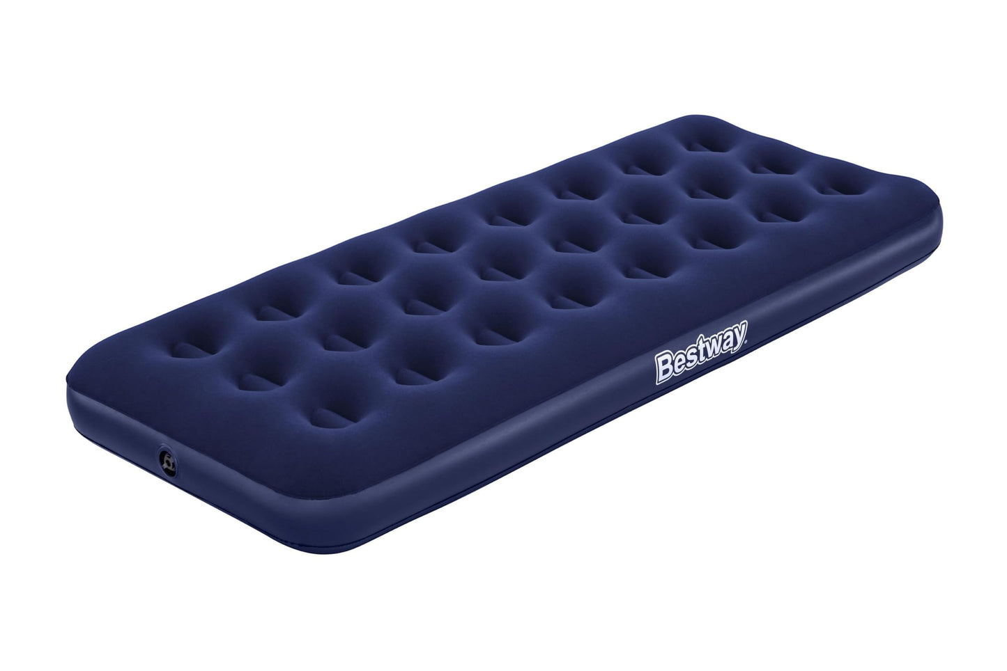 Bestway - Colchon Comfort Quest - Cama hinchable individual flocada, color azul, 185 x 76 x 22 cm