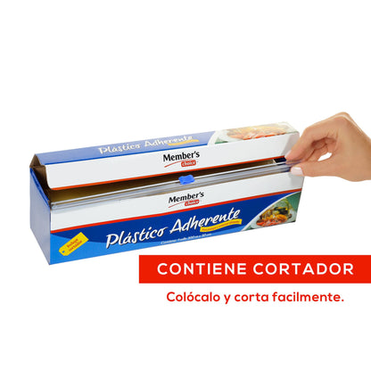 Members Choice - Members Choice Película Plástica Autoadherible de PVC con Cortador, 300 m x 30 cm, Transparente