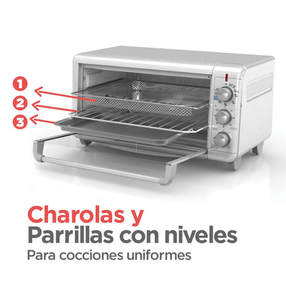 BLACK + DECKER - Horno con freidora de aire BLACK+DECKER extra amplio