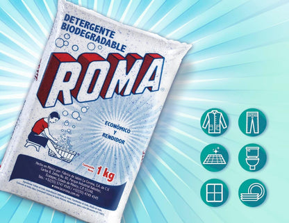 Roma - Detergente Roma Caja con 10 bolsas de 1 Kg