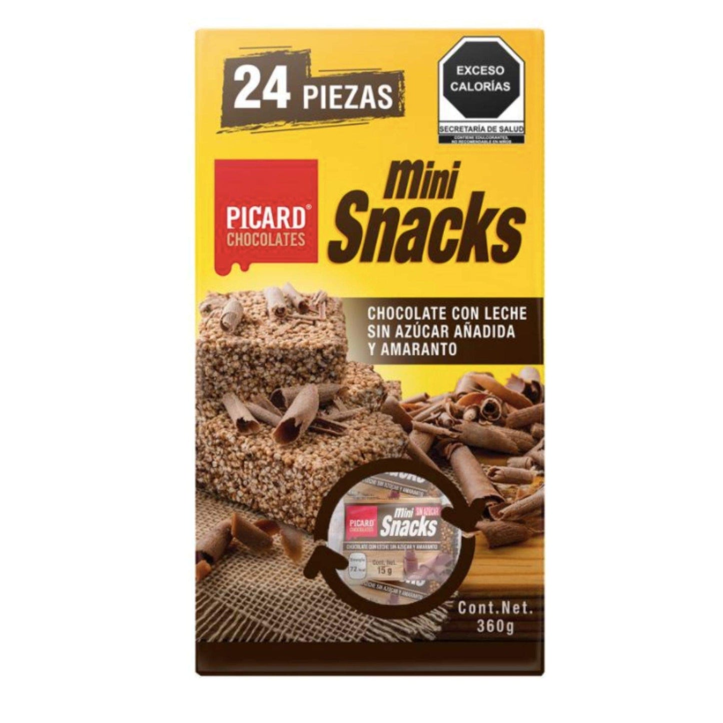 Picard Chocolates - Barritas mini Snacks Picard chocolate y amaranto sin azúcar