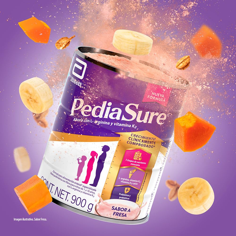 Pediasure Fresa en Polvo 900g, Fórmula para Alimentación Especializada