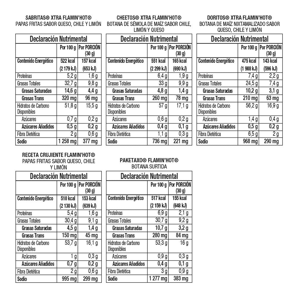 Sabritas – Pack x 14 piezas Botanas Papas Fritas Flamin Hot Pack Variedad de Sabores Picantes