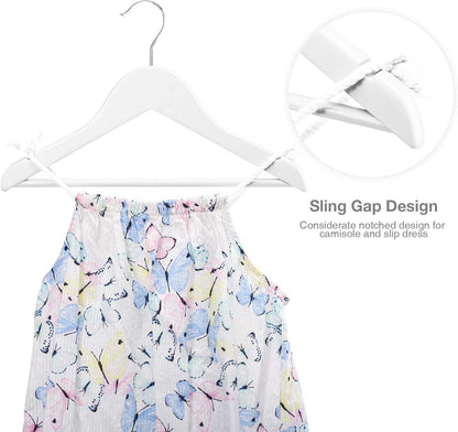 RIVARRO - Ganchos Madera para Ropa de NIÑO, Color Blanco, Caja 30 Piezas