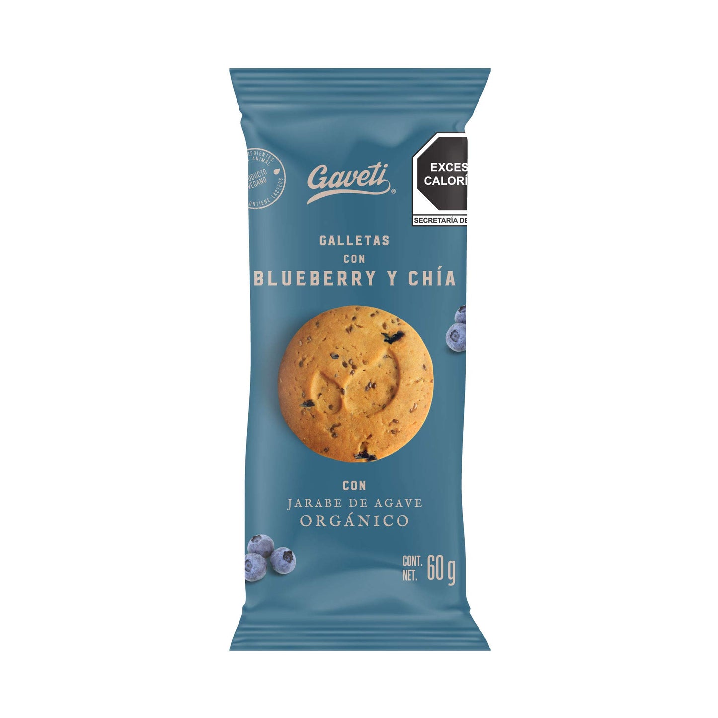 GAVETI - GALLETA GAVETI BLUEBERRY CHÍA 780g ? ENDULZADAS CON AGAVE ? VEGAN ? SIN HUEVO ?SIN LACTEOS ? SIN AZUCAR REFINADO