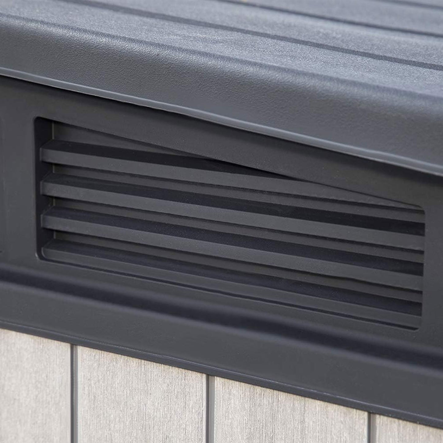 Keter Cobertizo de almacenamiento para exteriores, color gris y negro