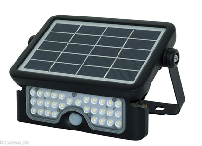 Luceco - Luceco LED Solar Guardian con Sensor PIR Floodlight 5W IP65 Negro