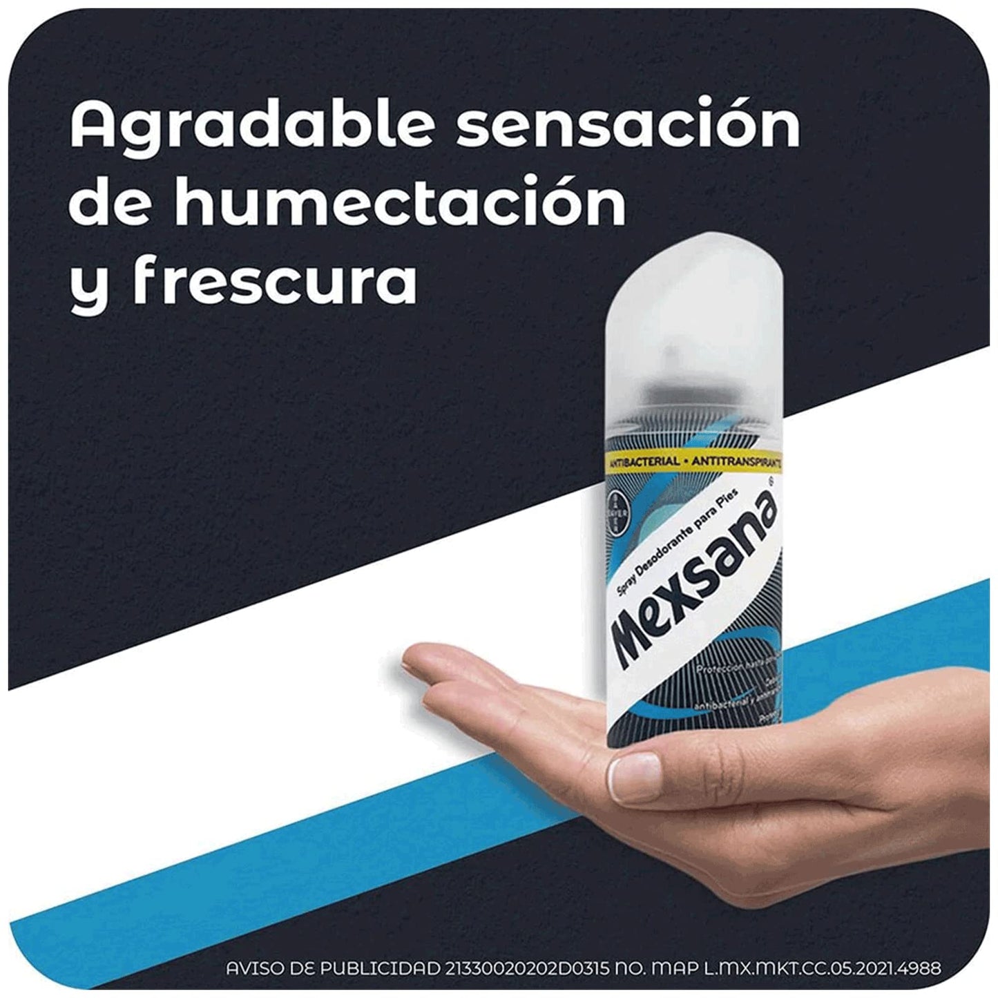 Mexsana Spray Desodorante para pies Antibacterial Antitranspirante 3 frascos de 150ml cada uno