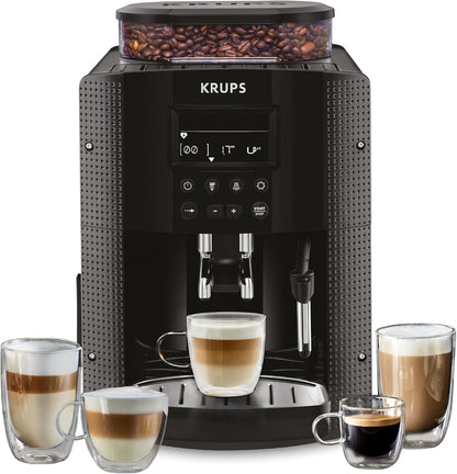 KRUPS Espresseria automática Quattro Force es como un barista en casa con resultados profesionales en cada taza, con molino integrado. Capacidad 1.8L, EA815050