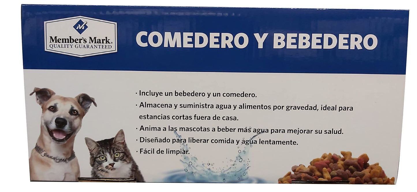 GEN Comedero para Mascota Member's Mark con Bebedero. Mascota Gato. Mascota Perro. Bebedero y Comedero para Perros o Gatos