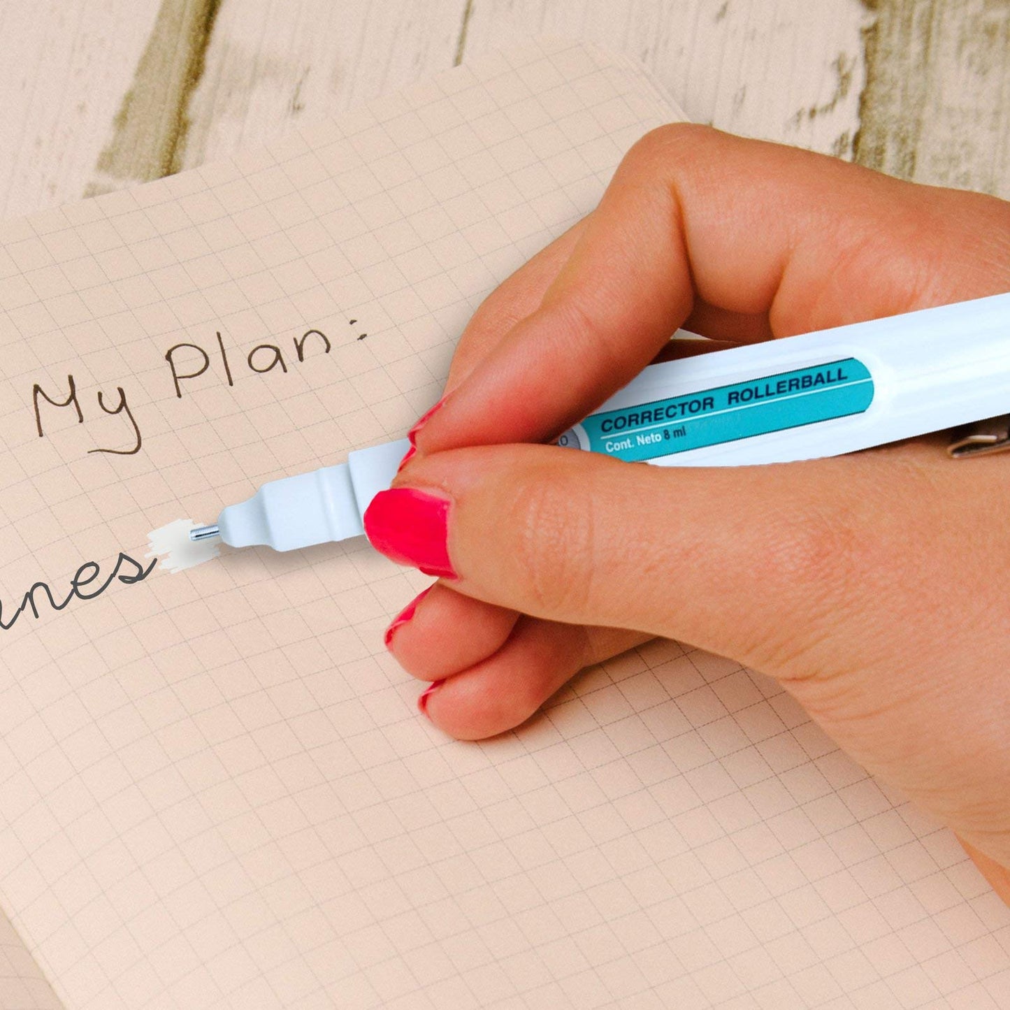 Corrector Escolar Líquido Tipo Rollerball 1.0 mm Punto Rodante 8 ml Blanco 12 Piezas Zebra México